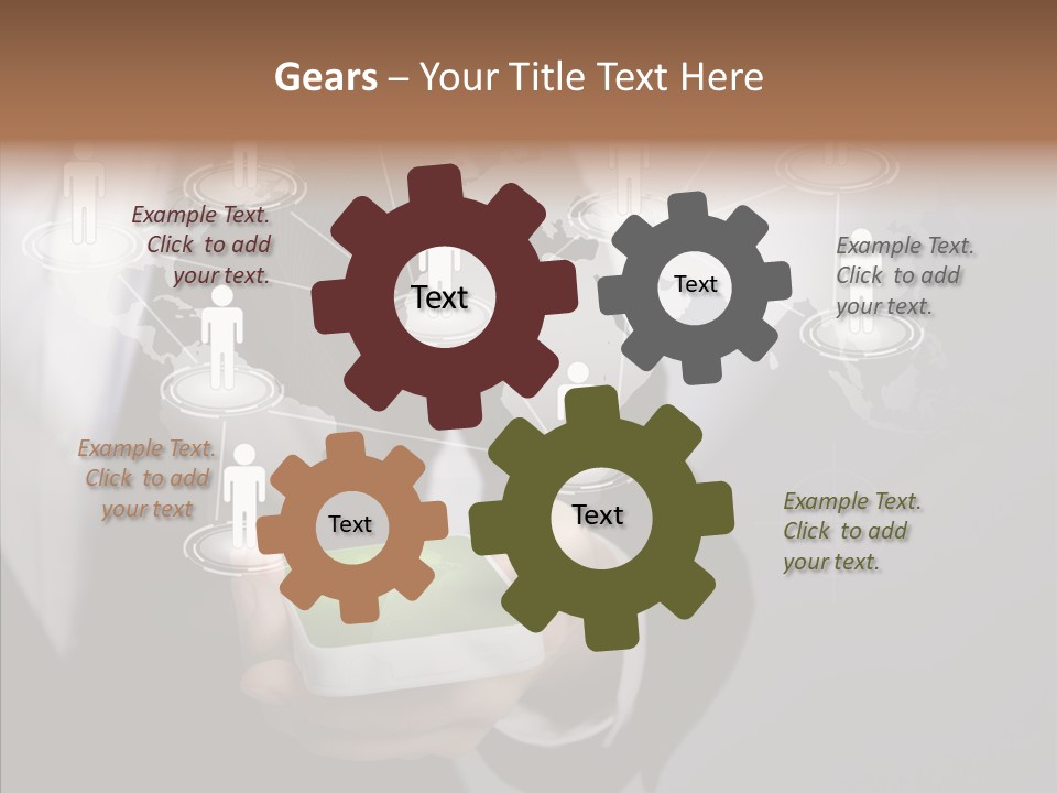 People Phone Notebook PowerPoint Template