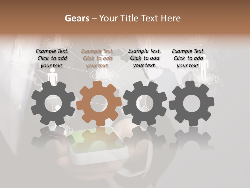 People Phone Notebook PowerPoint Template