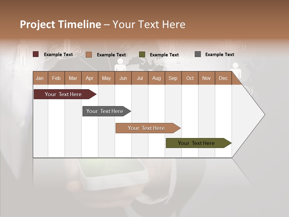 People Phone Notebook PowerPoint Template