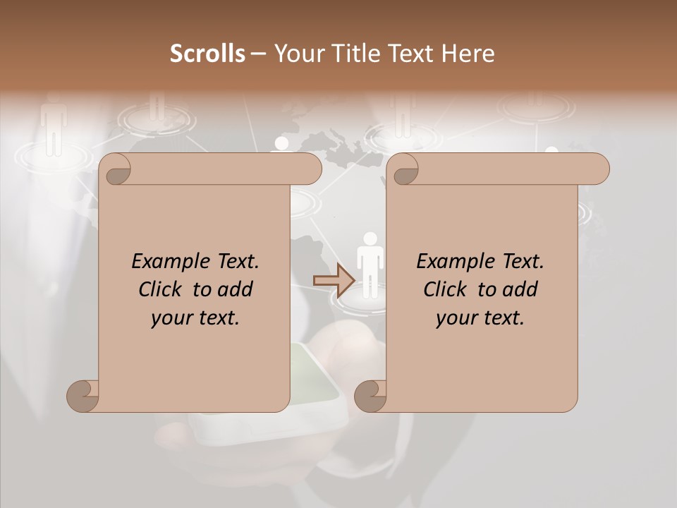 People Phone Notebook PowerPoint Template