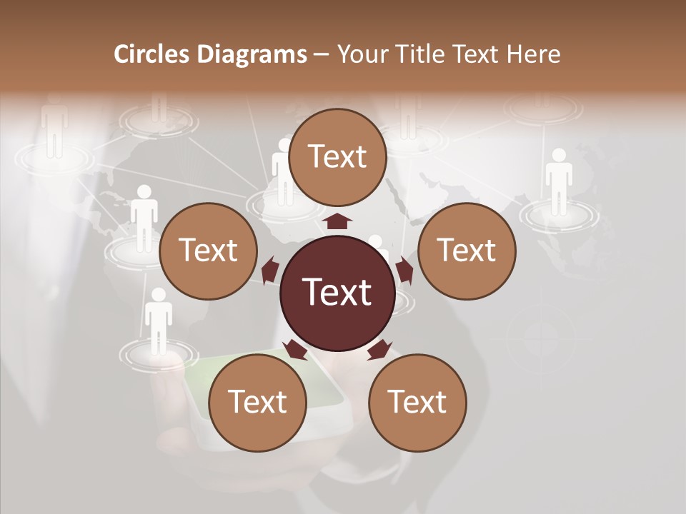 People Phone Notebook PowerPoint Template