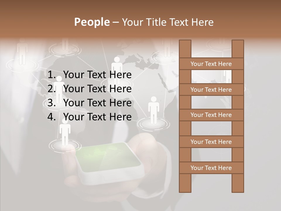 People Phone Notebook PowerPoint Template