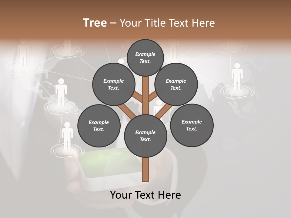 People Phone Notebook PowerPoint Template