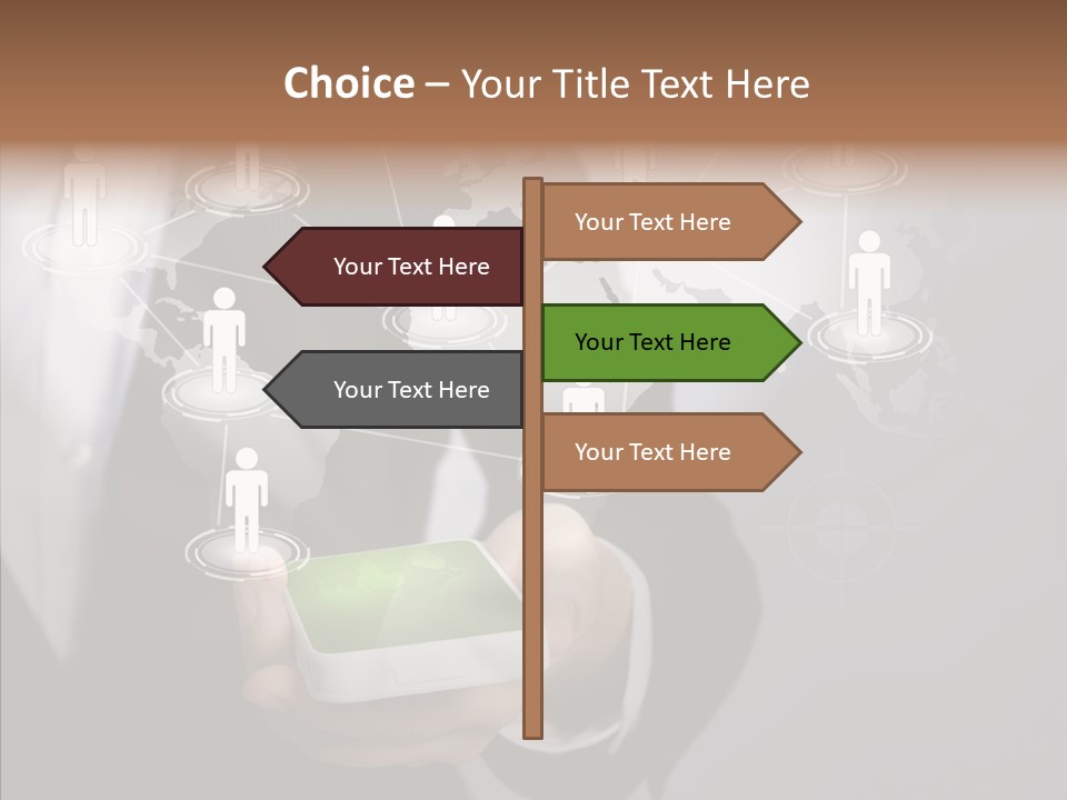 People Phone Notebook PowerPoint Template