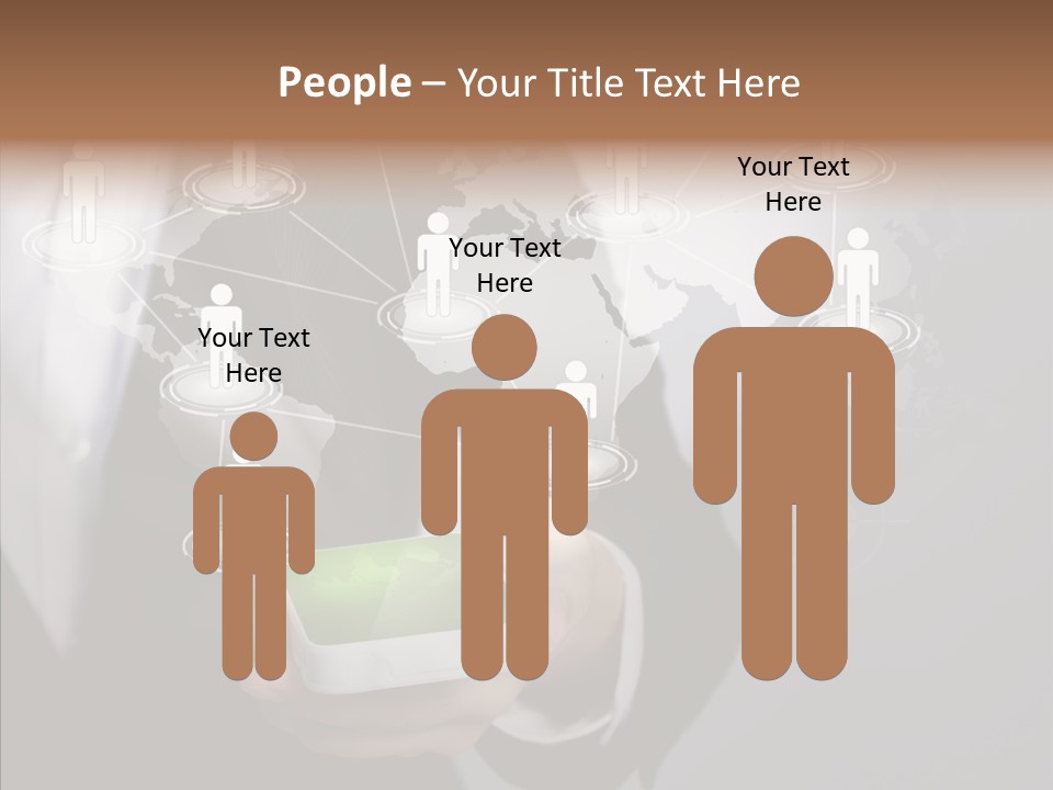 People Phone Notebook PowerPoint Template
