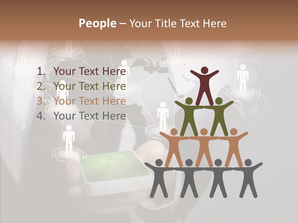 People Phone Notebook PowerPoint Template