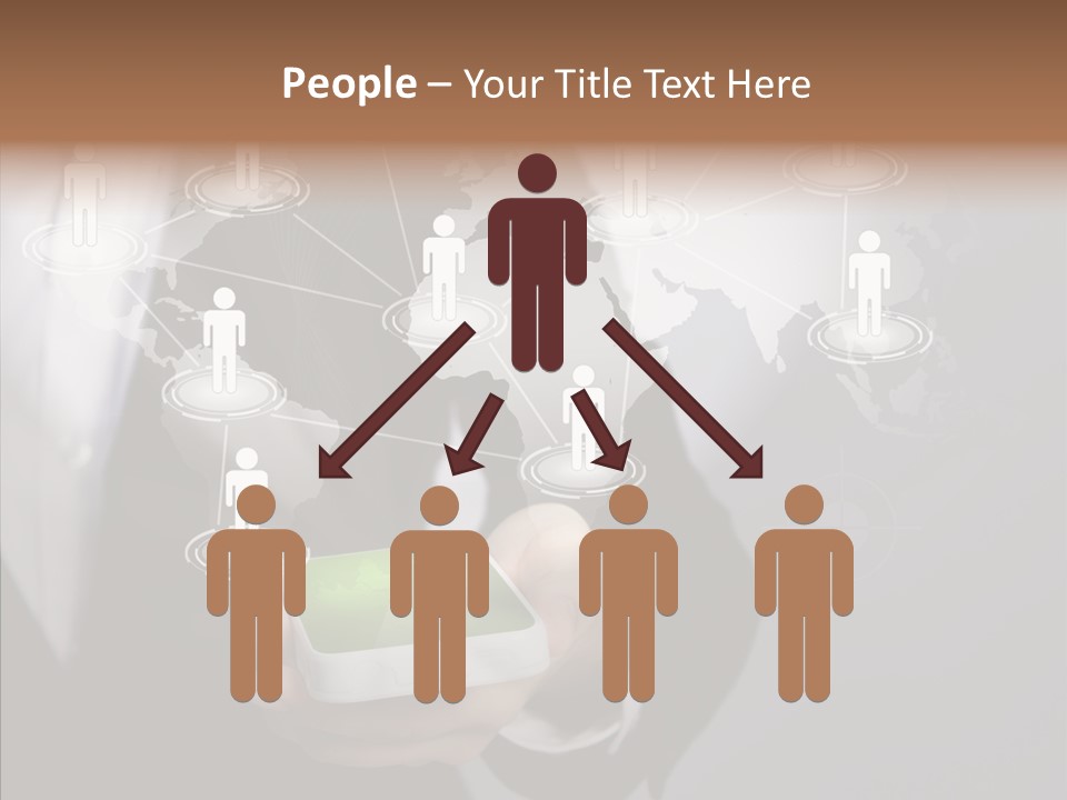 People Phone Notebook PowerPoint Template