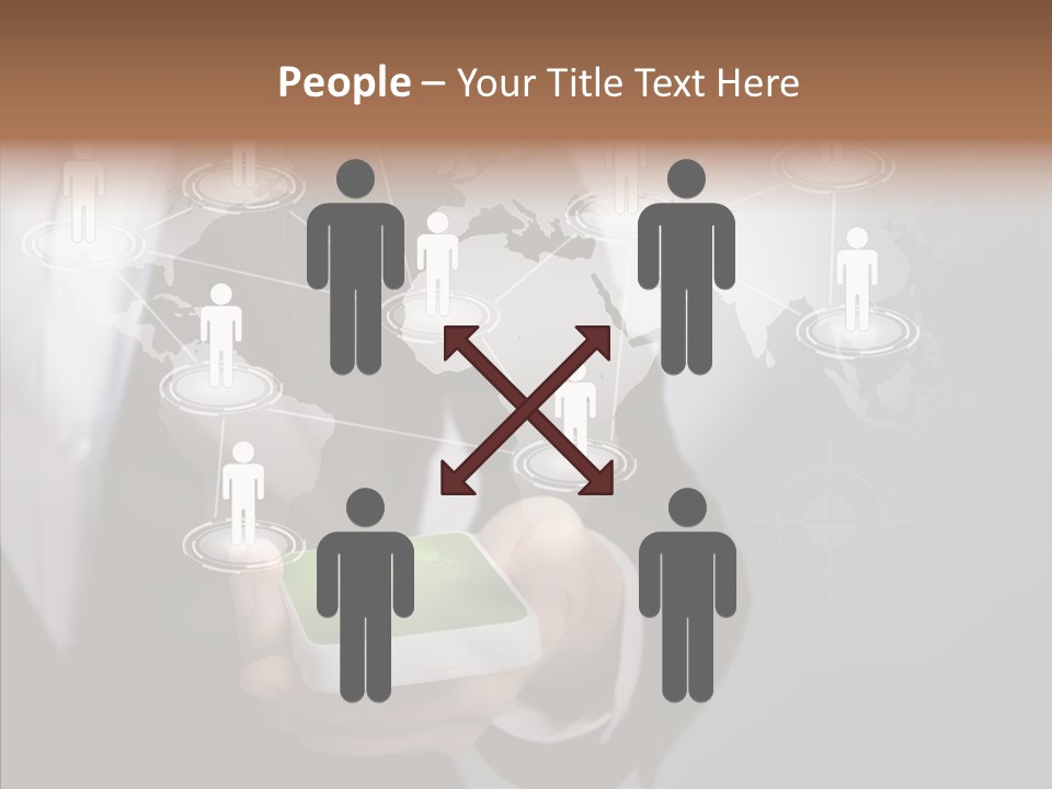 People Phone Notebook PowerPoint Template