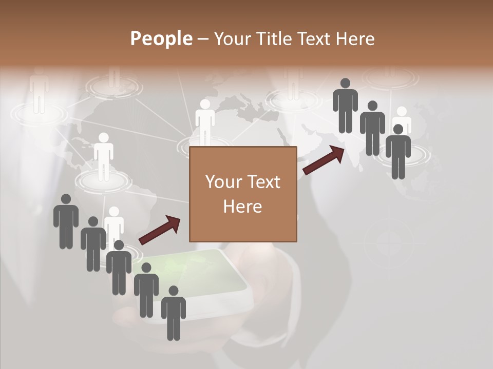 People Phone Notebook PowerPoint Template