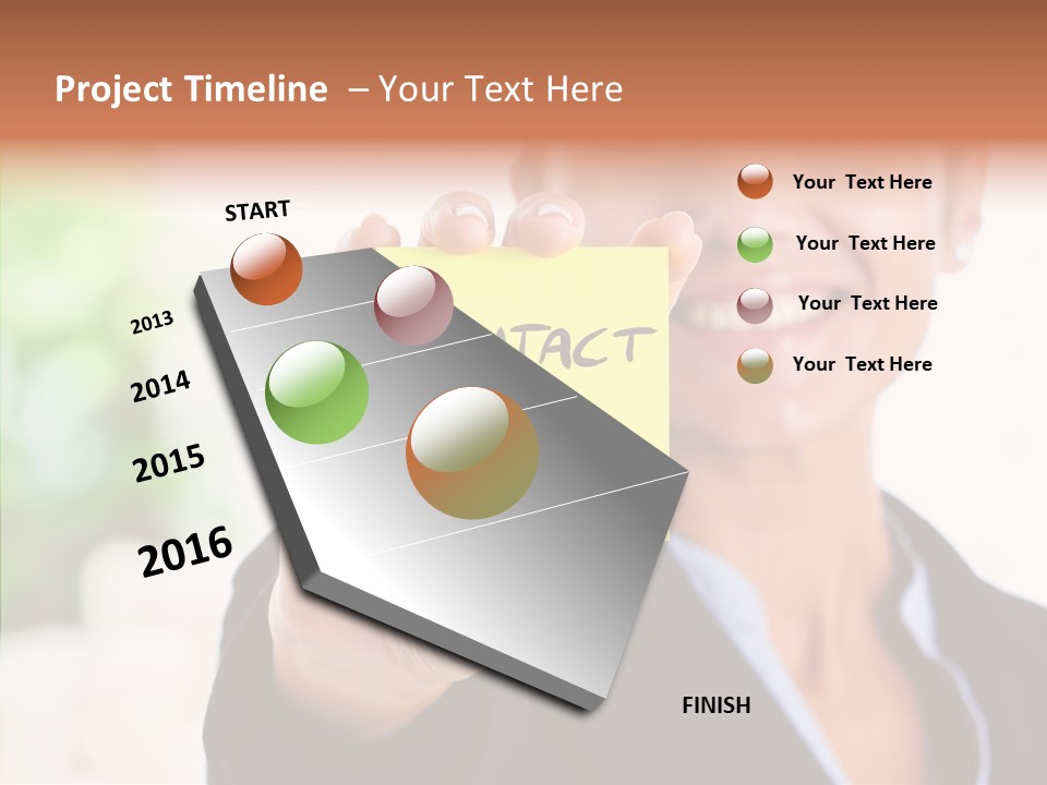 Management Man Positive PowerPoint Template