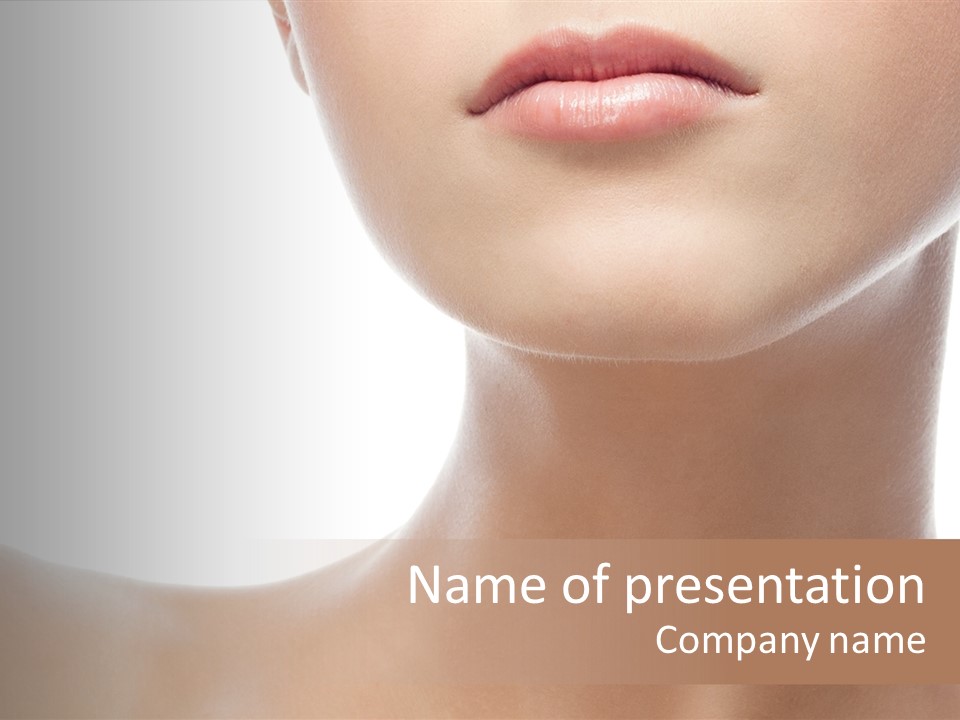 Female Lips Lady PowerPoint Template