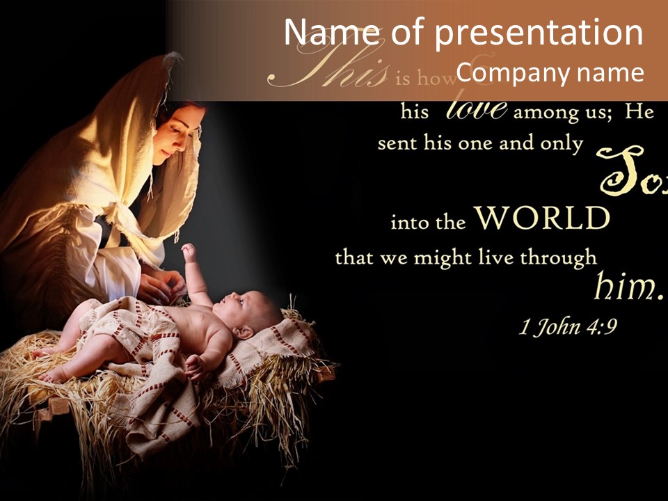 Madonna Savior Nativity PowerPoint Template