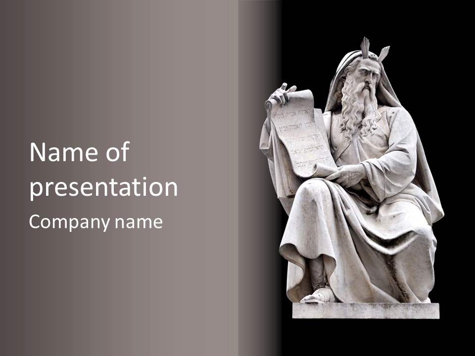 Sculpture Black Background Mos├ PowerPoint Template