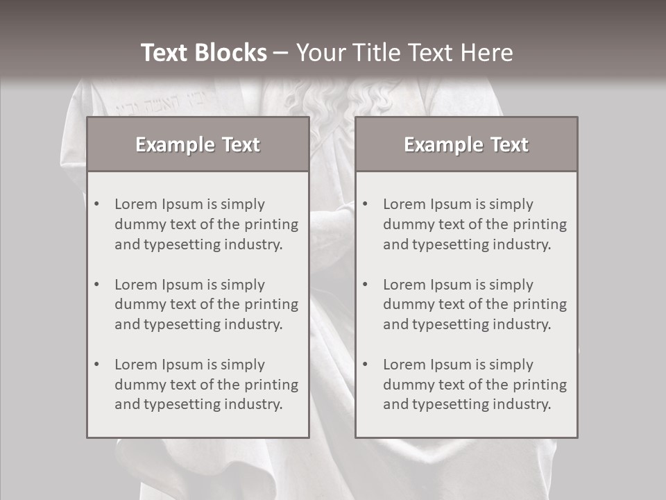 Sculpture Black Background Mos├ PowerPoint Template