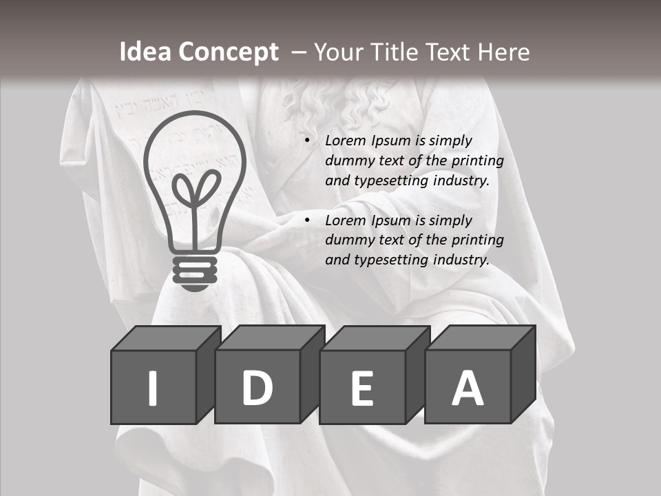 Sculpture Black Background Mos├ PowerPoint Template