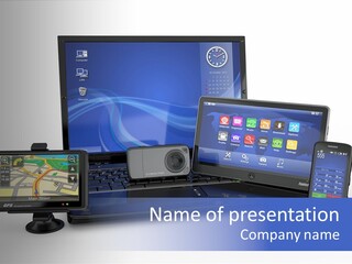 Medium Portable Phone PowerPoint Template