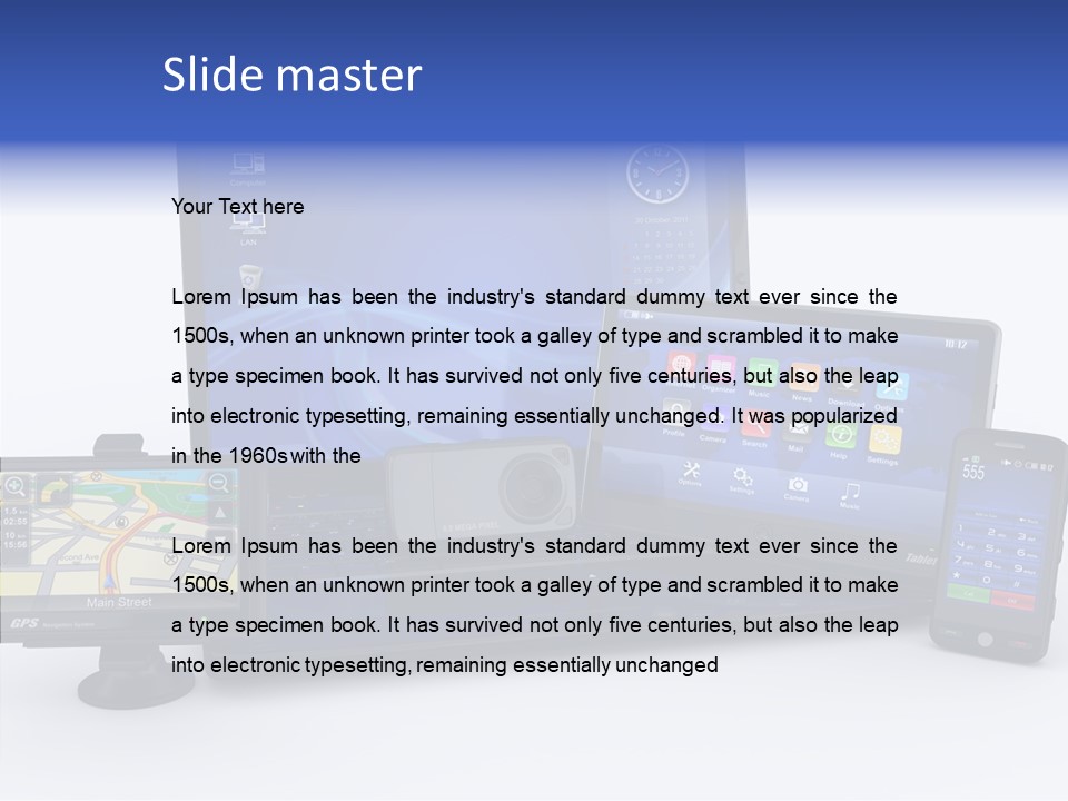 Medium Portable Phone PowerPoint Template