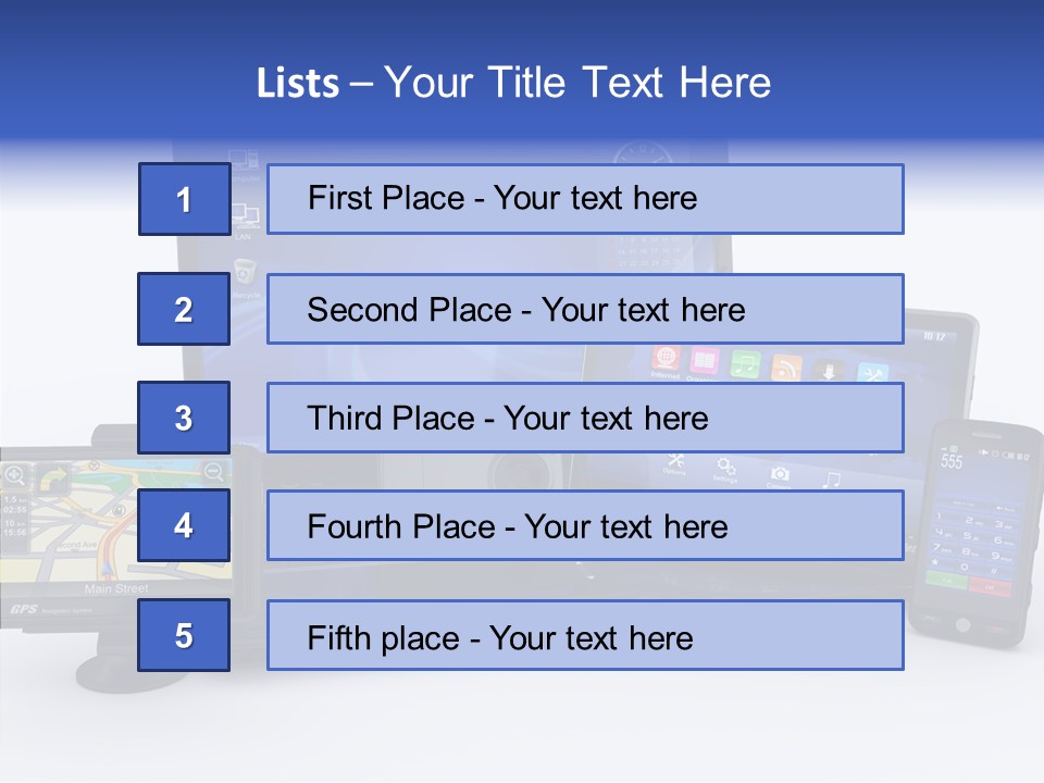 Medium Portable Phone PowerPoint Template