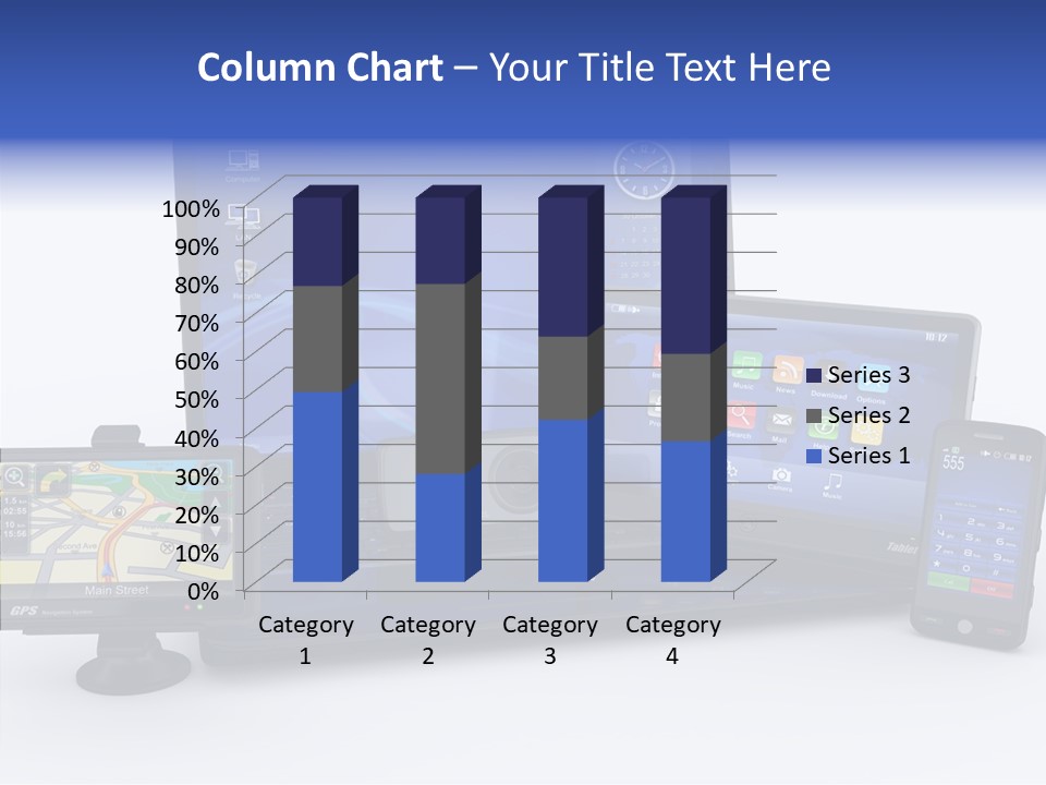 Medium Portable Phone PowerPoint Template