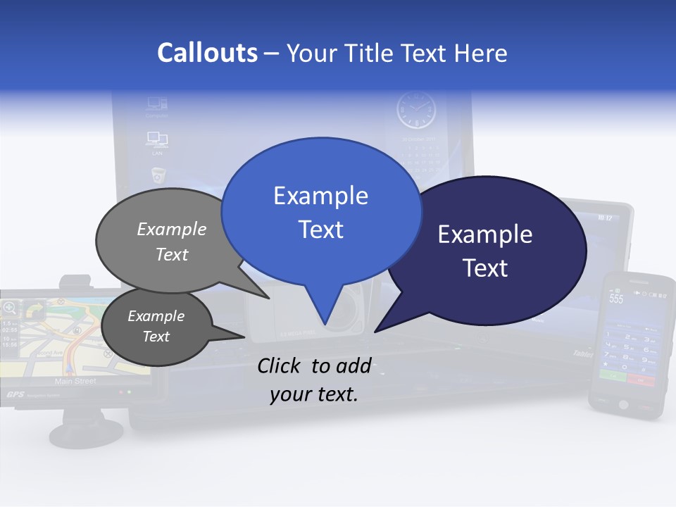 Medium Portable Phone PowerPoint Template