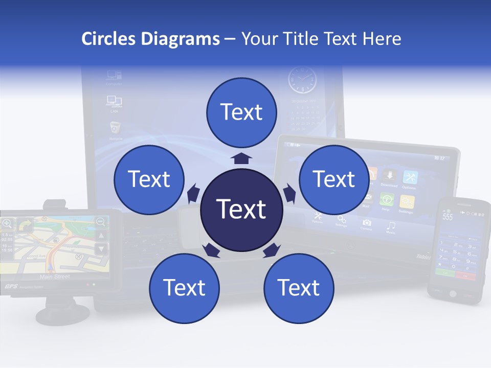Medium Portable Phone PowerPoint Template