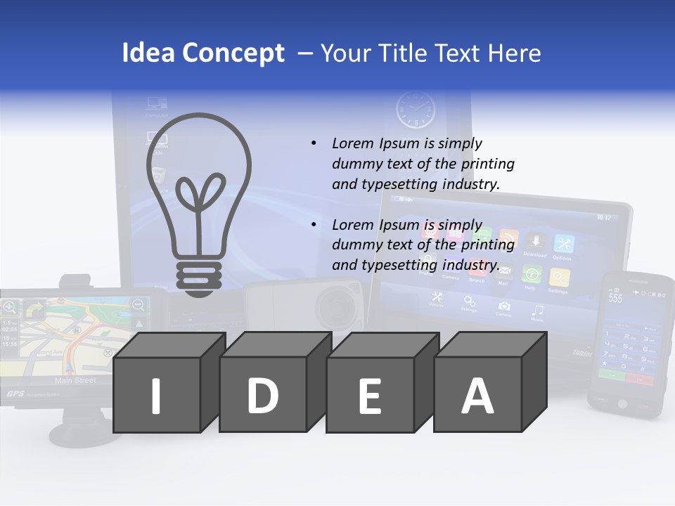 Medium Portable Phone PowerPoint Template