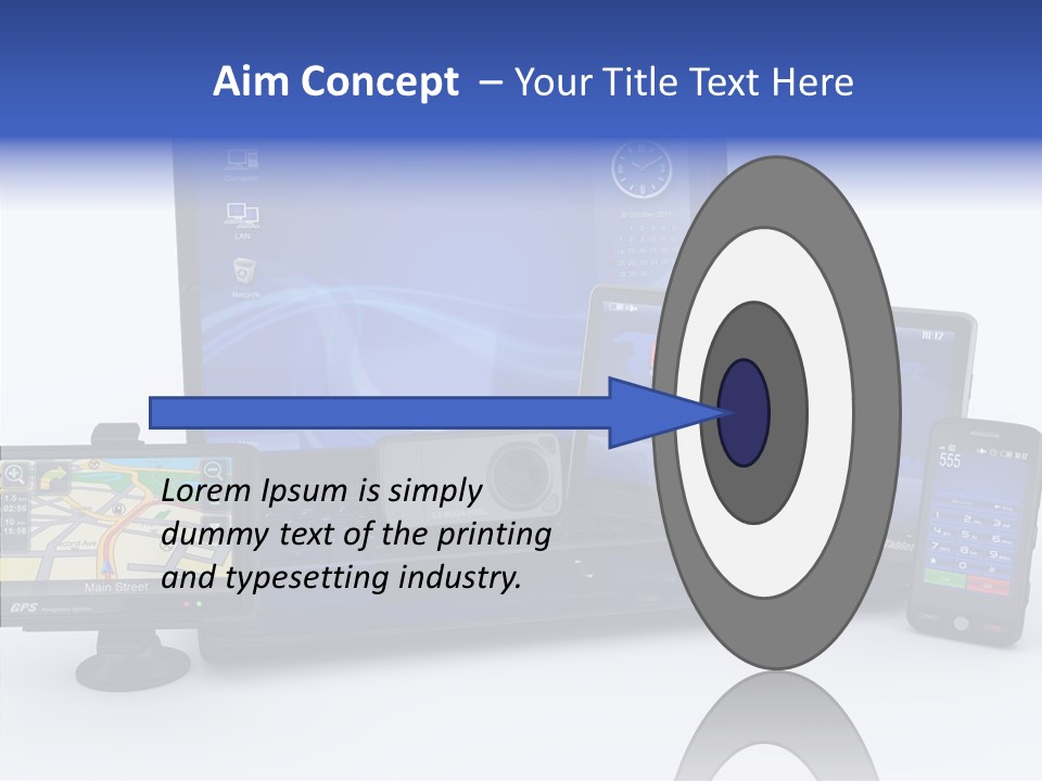 Medium Portable Phone PowerPoint Template