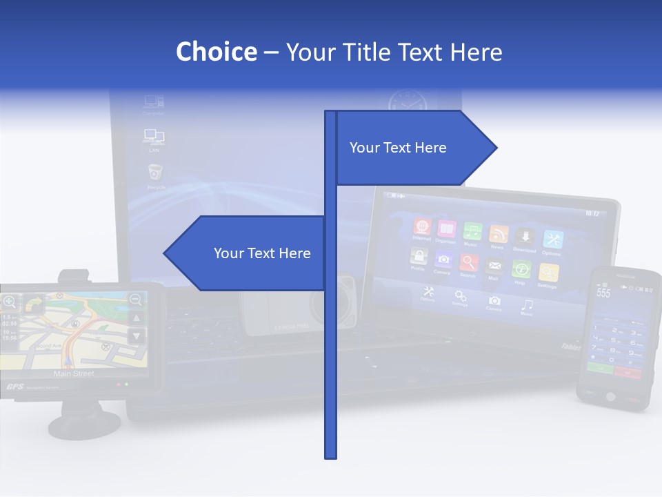 Medium Portable Phone PowerPoint Template