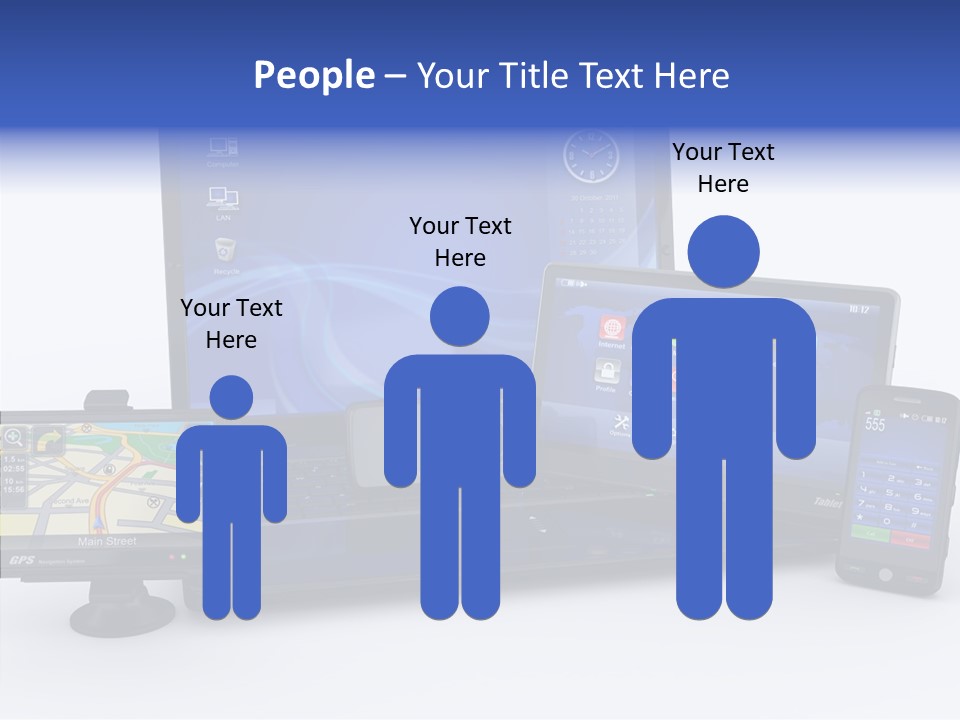 Medium Portable Phone PowerPoint Template