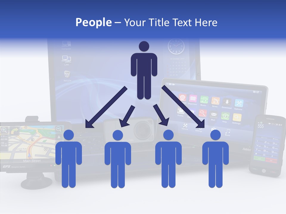 Medium Portable Phone PowerPoint Template