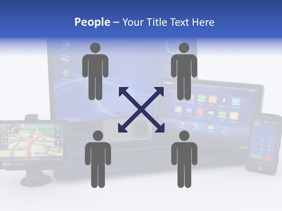 Medium Portable Phone PowerPoint Template
