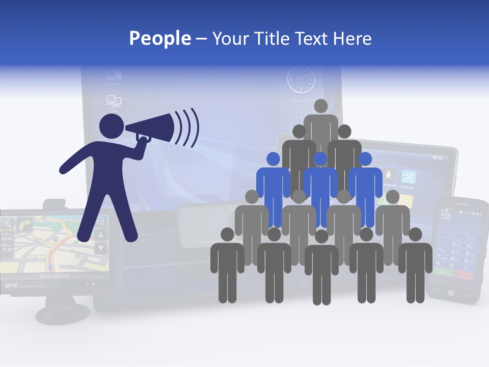 Medium Portable Phone PowerPoint Template