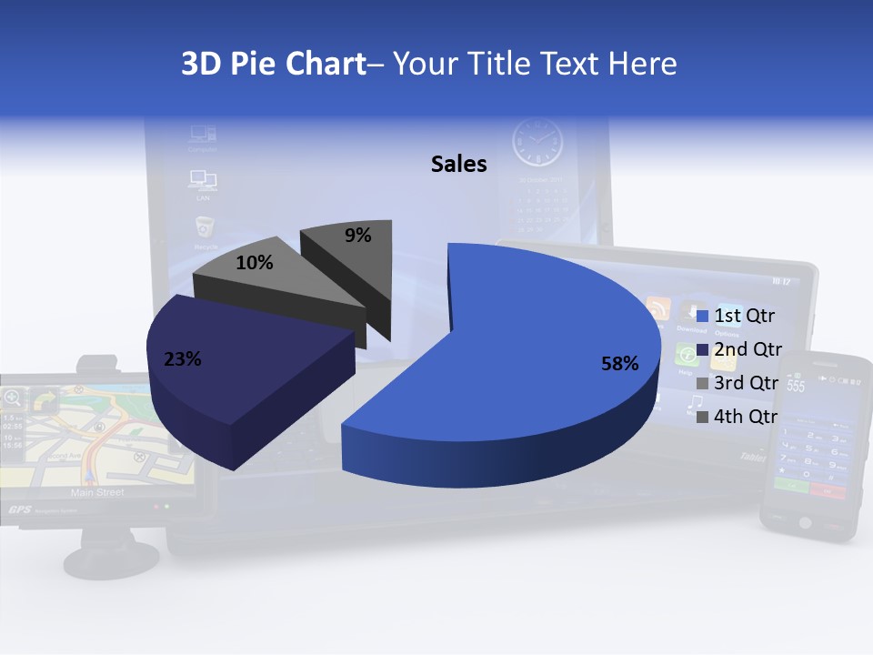 Medium Portable Phone PowerPoint Template