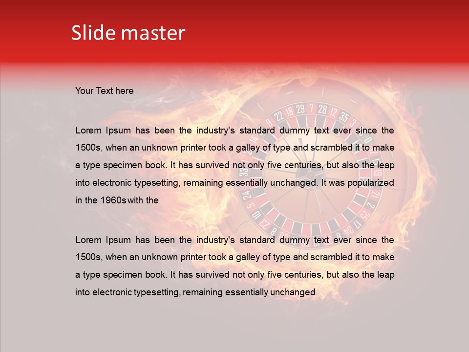 Burning Gamble Fortune PowerPoint Template