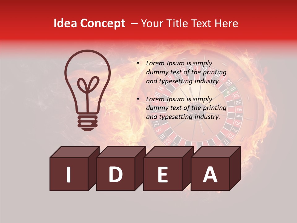 Burning Gamble Fortune PowerPoint Template