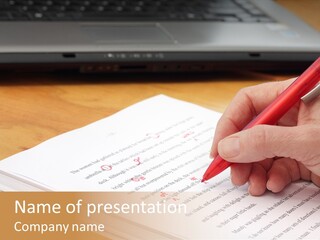 Write Text Work PowerPoint Template