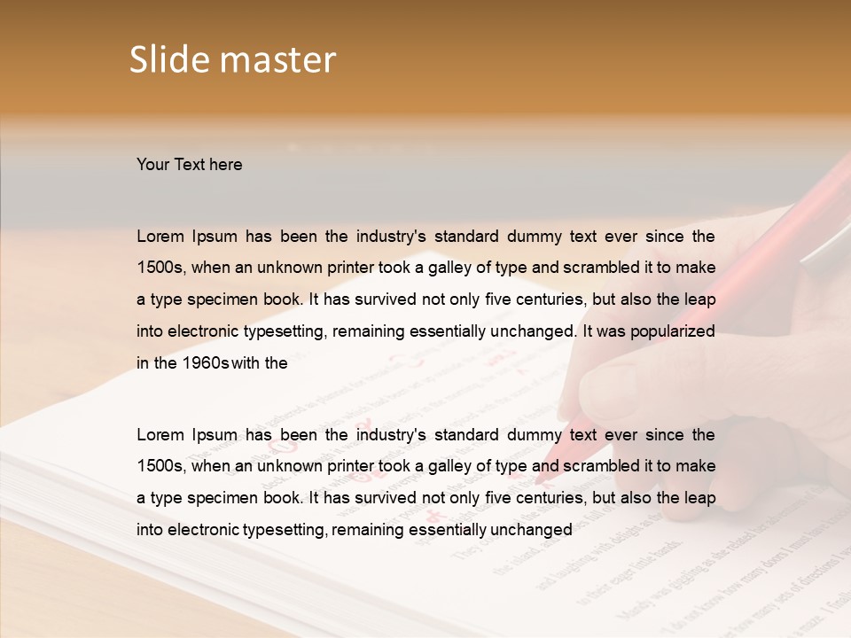 Write Text Work PowerPoint Template