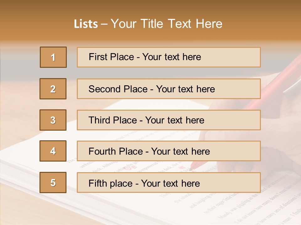 Write Text Work PowerPoint Template