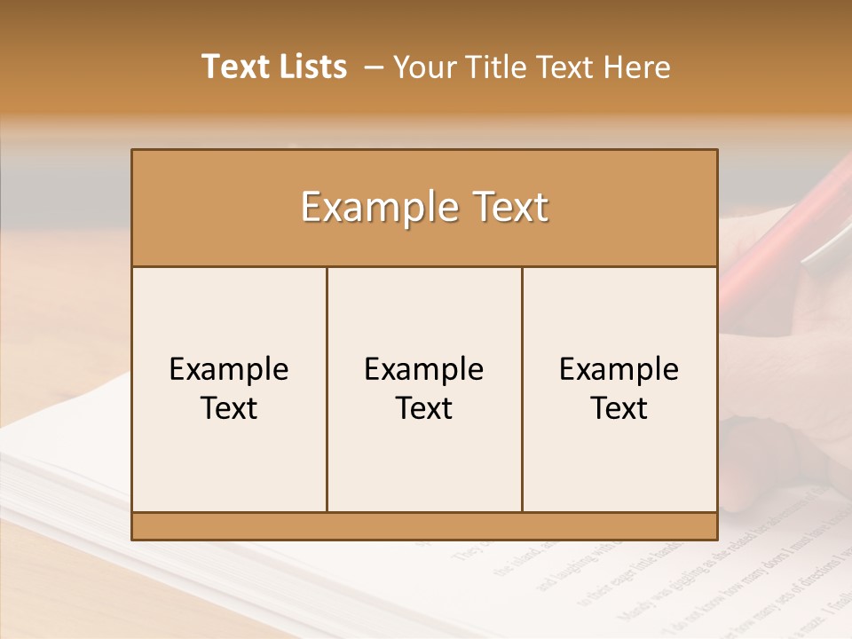 Write Text Work PowerPoint Template