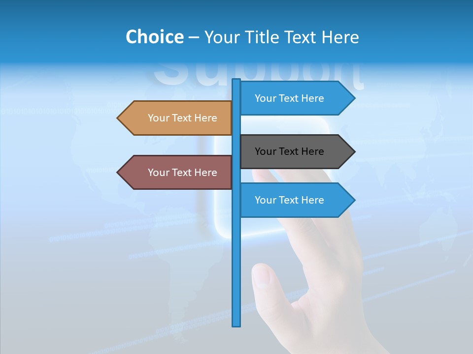Message Post Hand PowerPoint Template