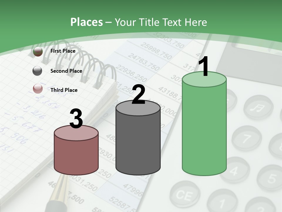 A Calculator Sitting On Top Of A Desk Next To A Pen PowerPoint Template