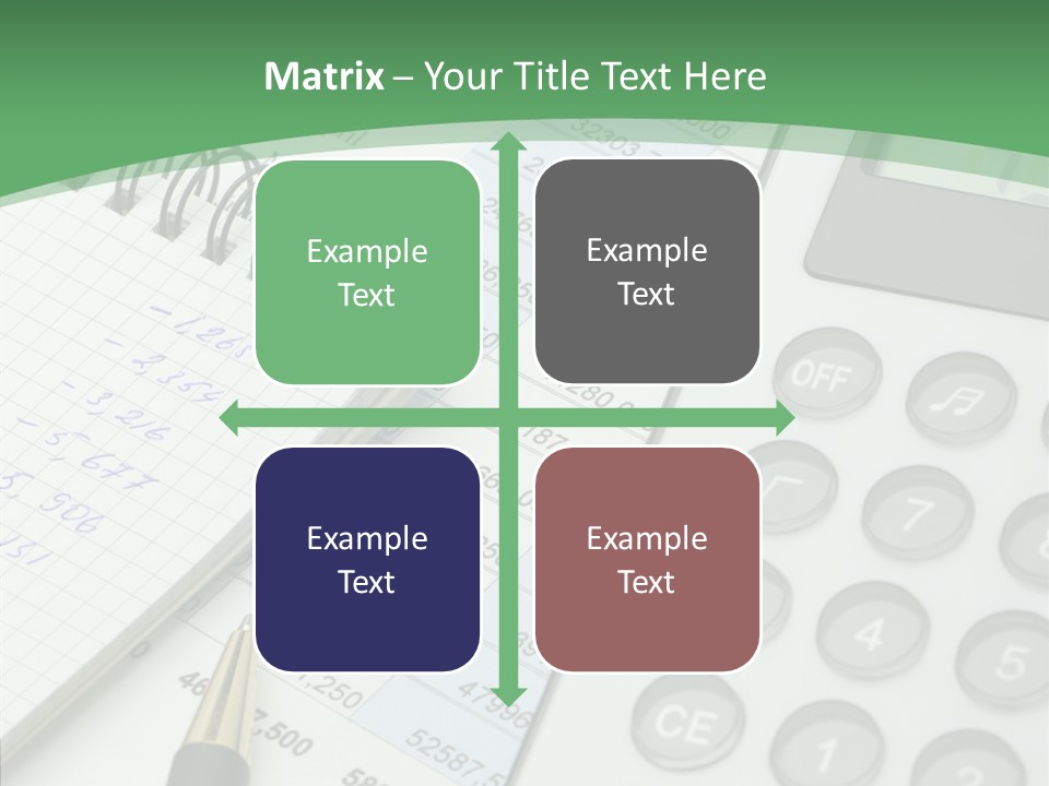 A Calculator Sitting On Top Of A Desk Next To A Pen PowerPoint Template