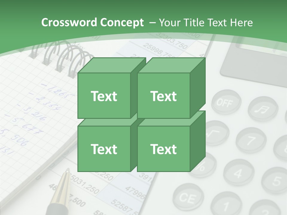 A Calculator Sitting On Top Of A Desk Next To A Pen PowerPoint Template
