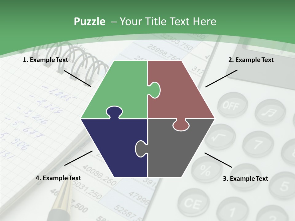 A Calculator Sitting On Top Of A Desk Next To A Pen PowerPoint Template