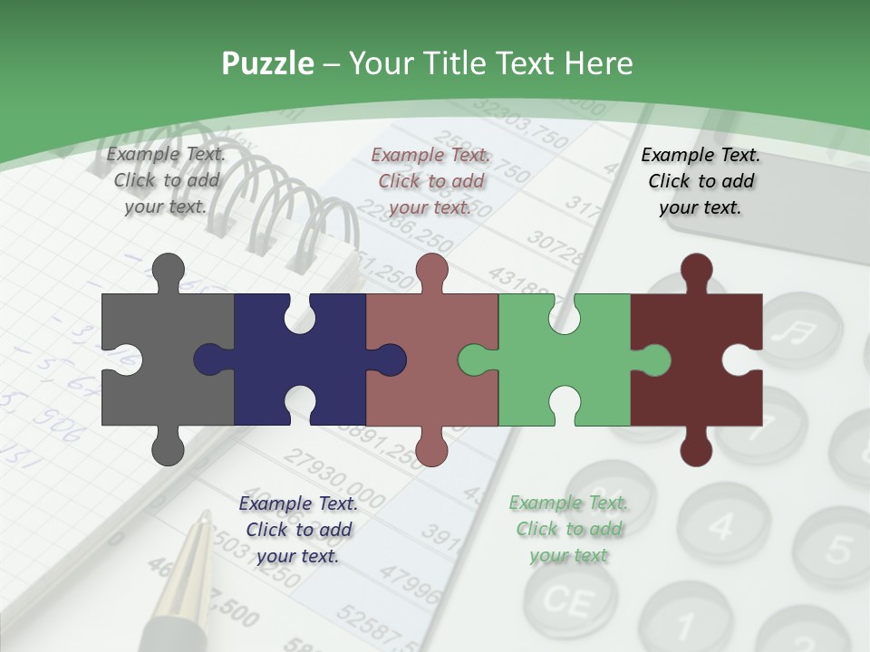 A Calculator Sitting On Top Of A Desk Next To A Pen PowerPoint Template