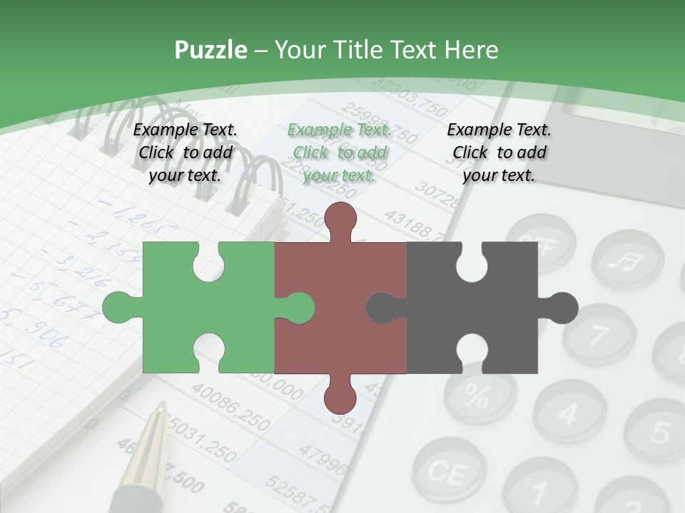 A Calculator Sitting On Top Of A Desk Next To A Pen PowerPoint Template