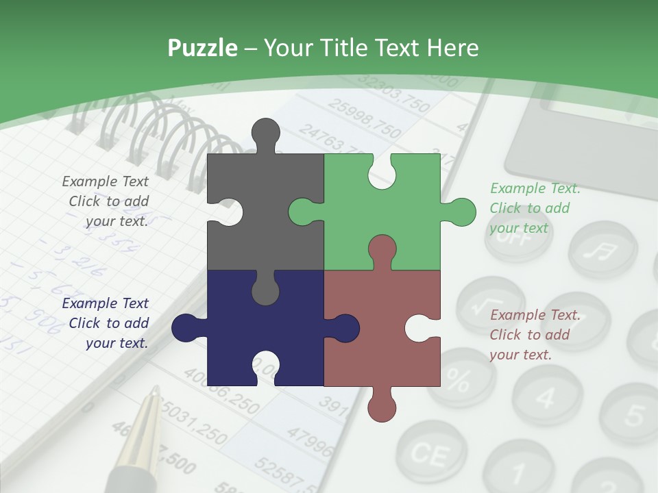 A Calculator Sitting On Top Of A Desk Next To A Pen PowerPoint Template