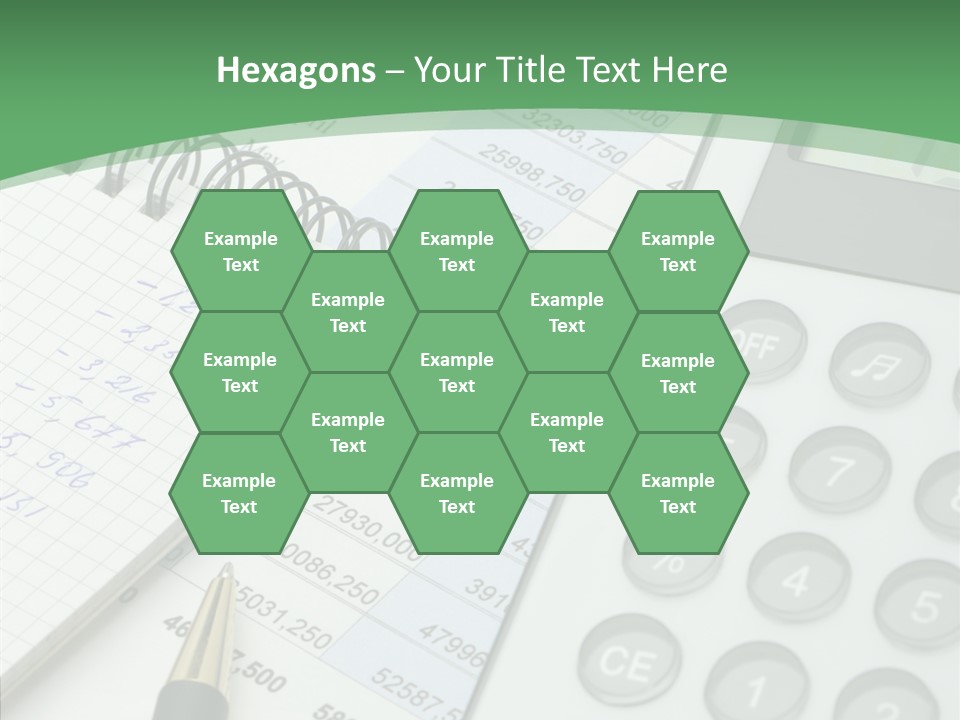 A Calculator Sitting On Top Of A Desk Next To A Pen PowerPoint Template
