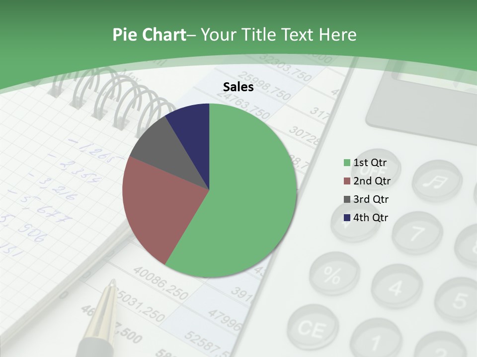 A Calculator Sitting On Top Of A Desk Next To A Pen PowerPoint Template