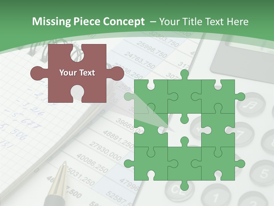 A Calculator Sitting On Top Of A Desk Next To A Pen PowerPoint Template